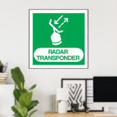 Emergency Radar Transponder Safety Sign Poster (Heimbüro)