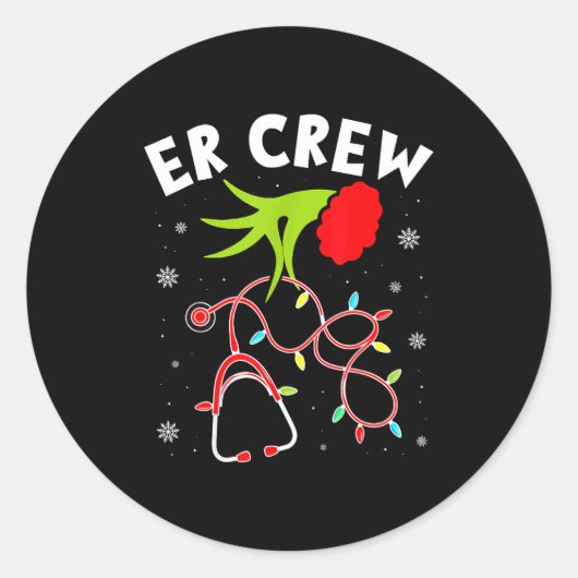 Emergency Room Christmas Er Crew Nurse Xmas Holida Runder Aufkleber (Vorderseite)