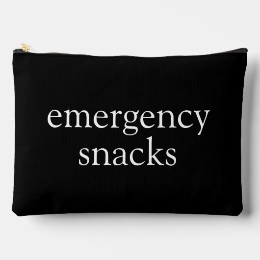 Emergency Snacks Black & White Pouch Zubehörtasche (Vorderseite)