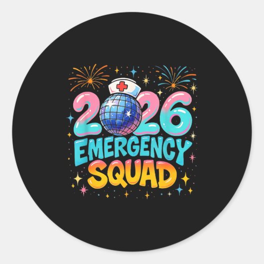 Emergency Squad New Year 2026 Medical Crew Nurse E Runder Aufkleber (Vorderseite)