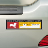 Emergency Sticker (dachshund) Autoaufkleber (Auf Auto)