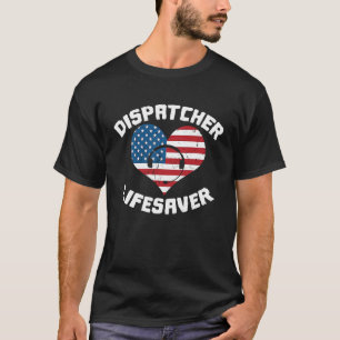 Emergency US Flag Police Yellow Thin Gold Line II T-Shirt