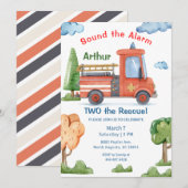 Emergency Vehicles Two The Rescue Any Age Birthday Einladung (Vorne/Hinten)