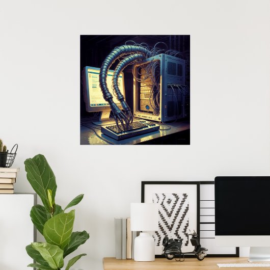 Emergent A.I. - Funny Satirisch Art Poster (Heimbüro)