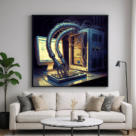 Emergent A.I. - Funny Satirisch Art Poster