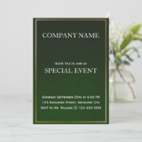 Emerle Green Business Party Einladung Card