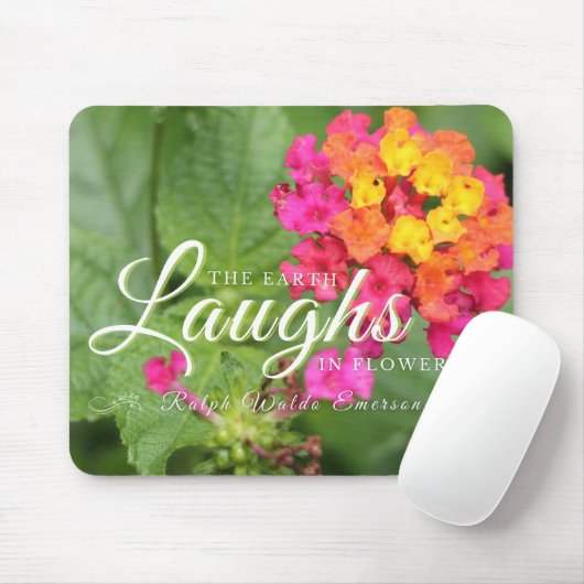 Emerson Beautiful Bluoral Zitat Mousepad (Mit Mouse)