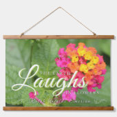 Emerson Beautiful Bluoral Zitat Wandteppich Mit Holzrahmen (Vorne)
