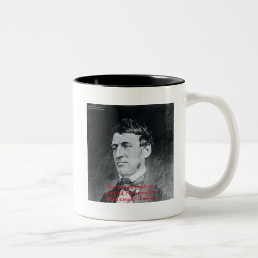 Emerson "Creed the Deed" Weisheitszettel Geschenke Zweifarbige Tasse (Rechts)