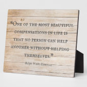 Emerson Helping Quote | Rustikales Holz Fotoplatte (Seite)