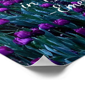 Emerson Inspiration Zitat in lila Tulpe Blume Poster (Ecke)