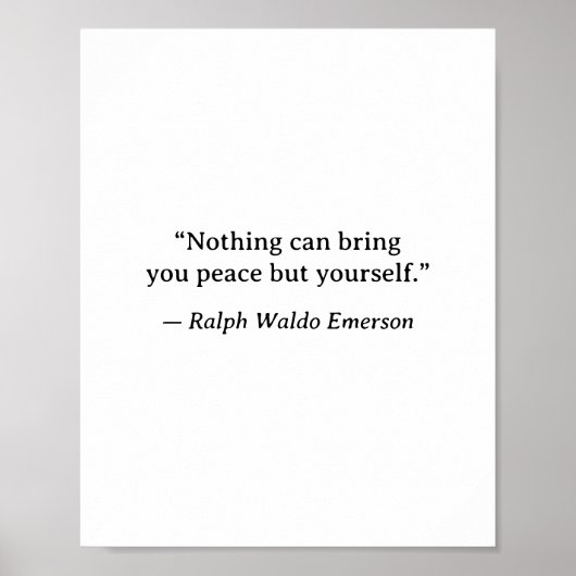 Emerson Inspirational Peace Wall Art Poster (Vorne)
