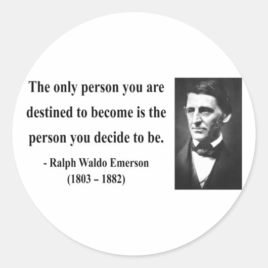 Emerson Quote 1b Runder Aufkleber (Vorderseite)
