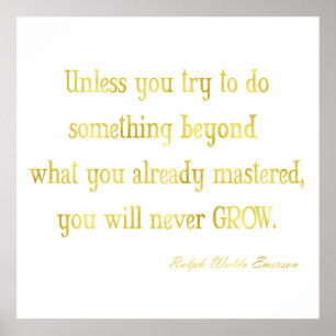 Emerson Quote Gold Imitat Glitzer Metallische Sequ Poster