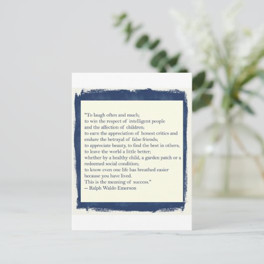 Emerson Quote Postkarte (Stehend Vorderseite)