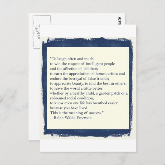 Emerson Quote Postkarte (Vorne/Hinten)