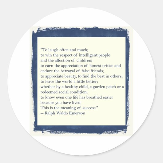 Emerson Quote Runder Aufkleber (Vorderseite)