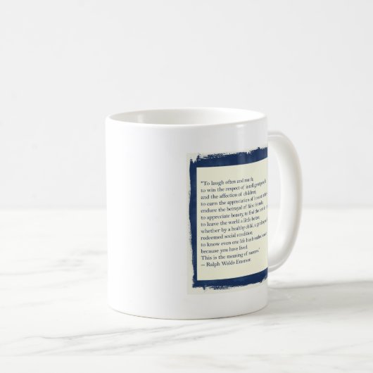 Emerson-Zitat Kaffeetasse (VorderseiteRechts)