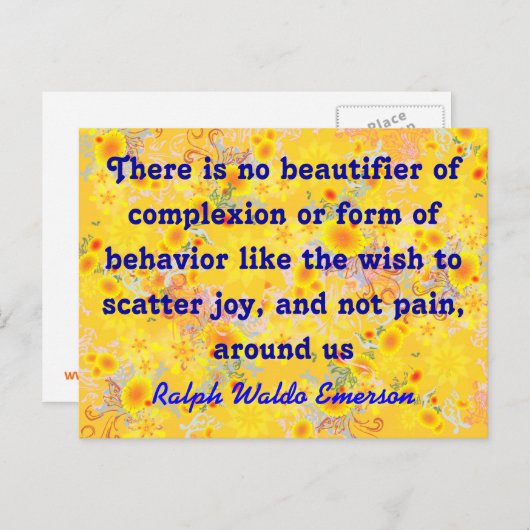 Emerson Zitat Postkarte (Vorne/Hinten)