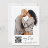 EMERY | Calligraphy Hello baby Dusche QR Code Einladung (Rückseite)