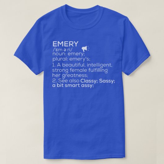 Emery Definition Emery Name Emer T-Shirt (Design vorne)