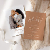 EMERY | Elegante Babydusche Hello Terracotta Einladung