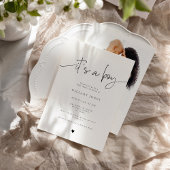 EMERY | Elegante Calligraphy Baby Shower Sein Jung Einladung