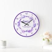 Emery feather perads Name bedeutet lila Große Wanduhr (Zuhause)