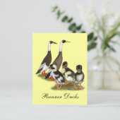 Emery Penciled Runner Duck Family Postkarte (Stehend Vorderseite)