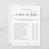 EMERY Whimsi Mama oder Dada Baby Shooting Game Car Einladung (Vorderseite)