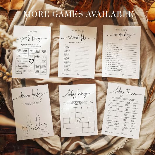 EMERY Whimsi Mommy oder Daddy Baby Shower Game Car Hinweiskarte