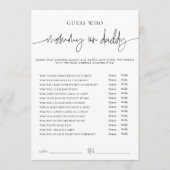 EMERY Whimsi Mommy oder Daddy Baby Shower Game Car Hinweiskarte (Vorderseite)