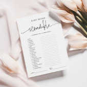 EMERY Whimsi Word Scramble Baby Showkarte Hinweiskarte