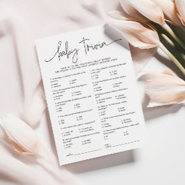 EMERY Whimsical Baby Trivia Baby Showspielkarte Hinweiskarte