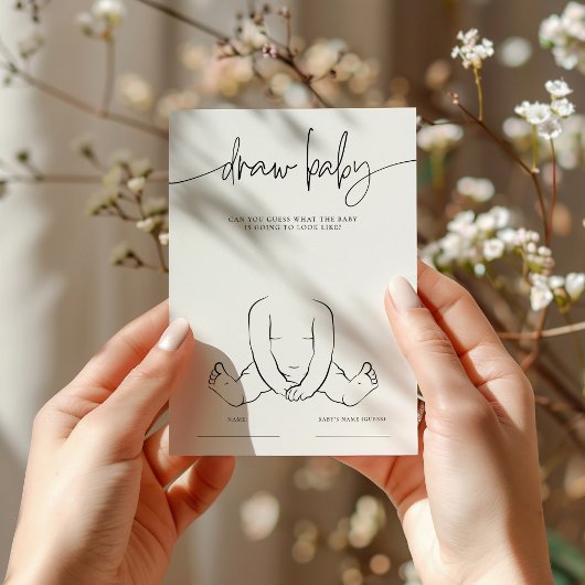 EMERY Whimsical Zeichnete die Baby Shower Game Car Hinweiskarte
