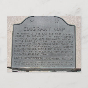 Emigrant Gap History Sign Postkarte