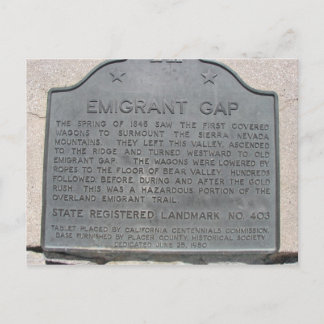 Emigrant Gap History Sign Postkarte