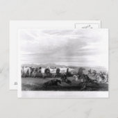 Emigranten angegriffen von den Komanchen Postkarte (Vorne/Hinten)