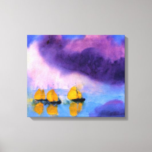Emil Nolde - Meer mit violetten Wolken und Segelbo Leinwanddruck (Vorderseite)