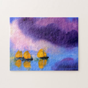 Emil Nolde - Meer mit Violettwolken und Segelboote Puzzle