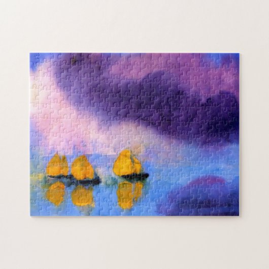 Emil Nolde - Meer mit Violettwolken und Segelboote Puzzle (Horizontal)