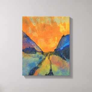 Emil Nolde Mountain Landschaftstal mit Sonnenunter Leinwanddruck