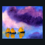 Emil Nolde - Sea with Violet Clouds And Sailboats Poster<br><div class="desc">Emil Nolde Sea with Violet Clouds and Three Sailboats 1946, watercolor on paper. Unlike similar stores, Art Lover's Cafe features classic, high resolution works of art that have been carefully restored, color-balanced & retouched to remove spots & artifacts commonly found in most reproductions sold online. Compare the quality and vivid...</div>