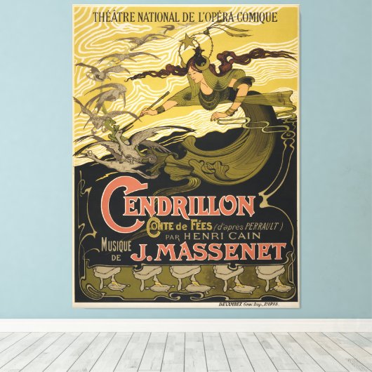 Emile Bertrand poster Jules Massenet's Cendrillon Leinwanddruck (Insitu (Holzboden))