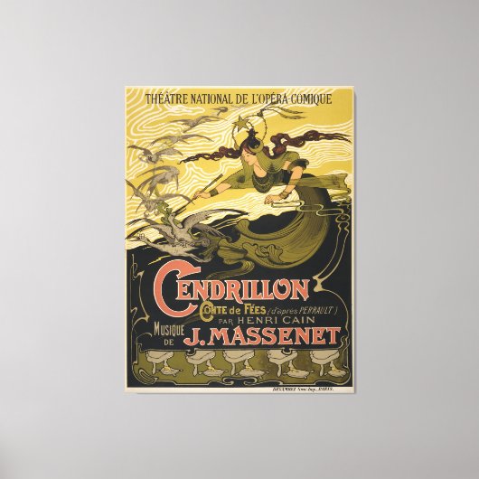 Emile Bertrand poster Jules Massenet's Cendrillon Leinwanddruck (Vorderseite)