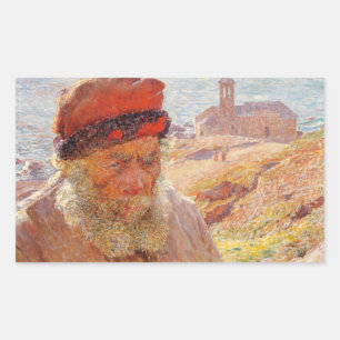 Emile Claus - Ampelio, alter Fischer von Bordigher Rechteckiger Aufkleber