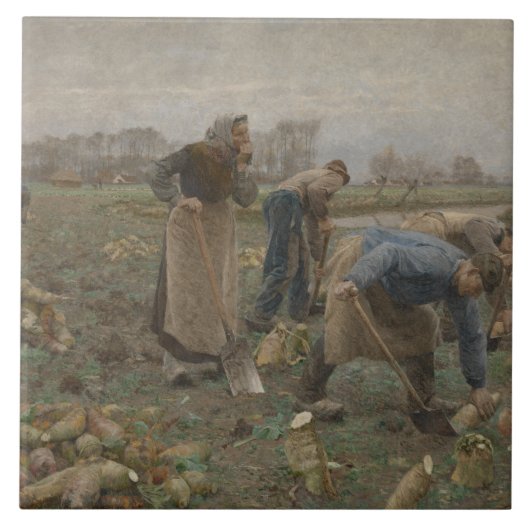 Emile Claus - Die Rübenernte Fliese (Vorderseite)