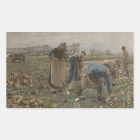Emile Claus - Die Rübenernte Rechteckiger Aufkleber (Vorderseite)