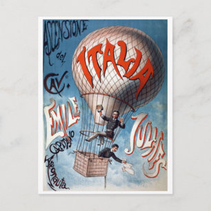 Emile Julhes Balloonist Vintage Illustration Postkarte
