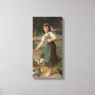 Emile Munier Vintag die Tauben Gefüttert Leinwanddruck